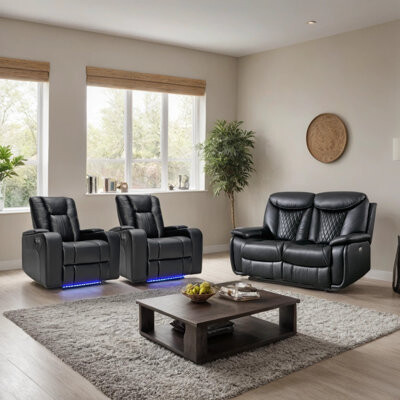 Latitude Run Ilkeston 3 Piece Reclining Living Room Set (2 Recliners & Loveseat)