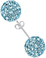 Thumbnail for your product : Unwritten Aqua Pavé Stud Earrings in Sterling Silver