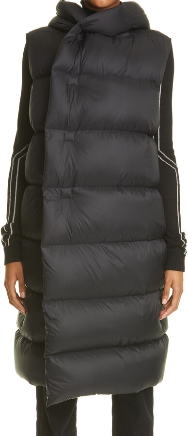 Rick Owens Long Hooded Down Puffer Vest - ShopStyle