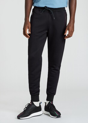 Paul Smith Men's Black Slim-Fit Sweatpants With 'Sports Stripe' Zips
