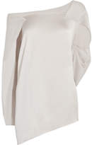 Thumbnail for your product : Roland Mouret Heartwell One-shoulder Draped Hammered-satin Top