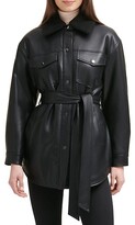 Thumbnail for your product : Kenneth Cole Faux Leather Faux Fur Belted Shacket