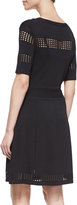 Thumbnail for your product : Ali Ro Fit-and-Flare Scoop-Neck Knit Dress