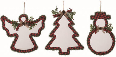 Transpac 3 Piece Floral Silhouette Hanging Figurine Ornament Set