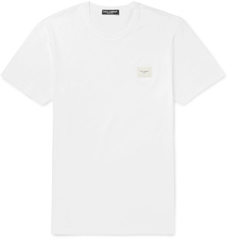 Dolce & Gabbana Slim-Fit Logo-Appliqued Cotton-Jersey T-Shirt