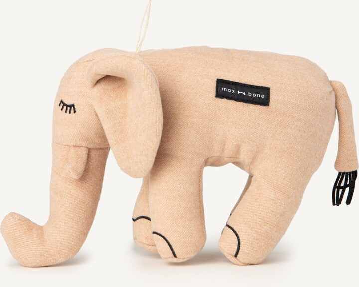 max-bone maxbone Elsie Elephant Squeaky Plush Dog Toy, Rose