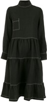 Thumbnail for your product : PIU BRAND Mock-Neck Ruffled Dress