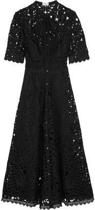 Temperley London Berry Pussy-bow Guipure Lace Midi Dress - Black