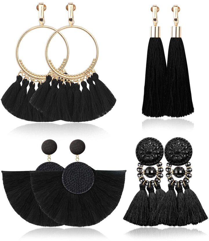 Fashion Women's Gold Bohemia Boho Style Tassel Pendant Dangle Hook Earrings Gift 
