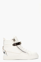 Thumbnail for your product : Giuseppe Zanotti Off-White Leather London Donna Sneakers