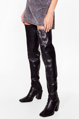 leather thigh high boots for sale