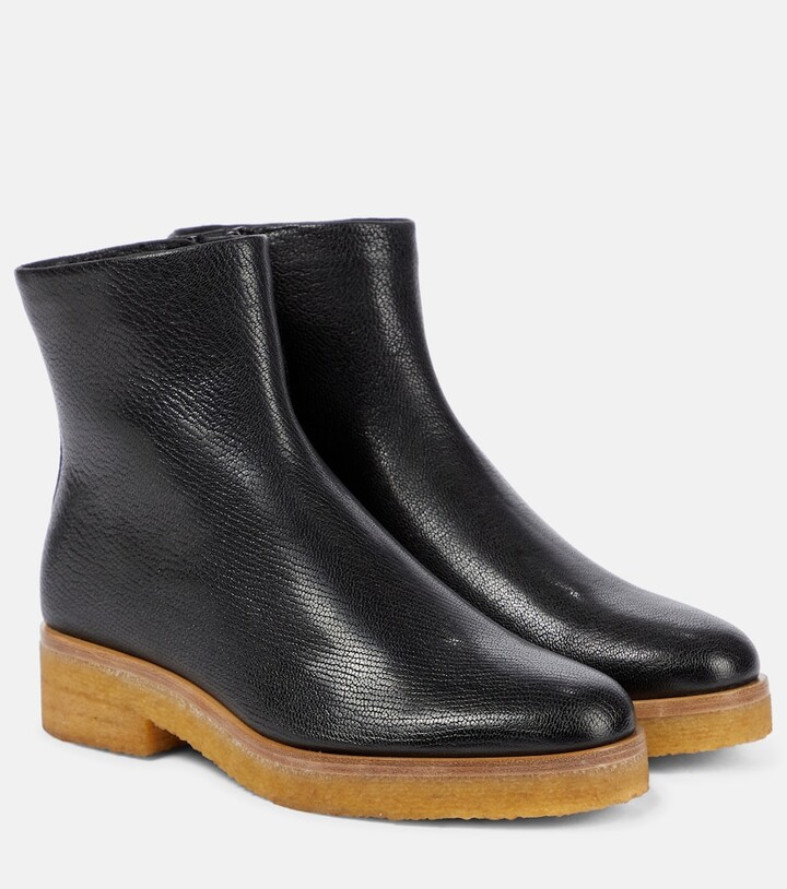 The Row Boris leather ankle boots