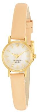 Kate Spade Tiny Metro Goldtone Stainless Steel, Mother-Of-Pearl & Leather Strap Watch/Tan