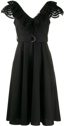 P.A.R.O.S.H. Cojourd embroidered ruffle neck dress