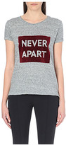 Thumbnail for your product : Sandro Flocked text print cotton t-shirt