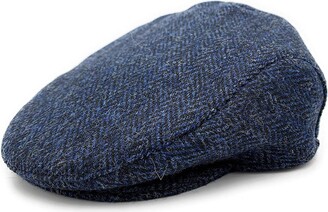 Glen Appin Mens Harris Tweed Flat County Cap Navy (Large) - ShopStyle Hats