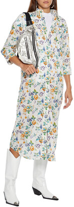 R 13 Cowboy Floral-print Cotton-poplin Midi Shirt Dress