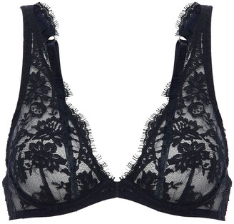 I.D. Sarrieri Paneled Cotton-blend Lace And Stretch-mesh Underwired Triangle Bra