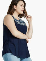 Thumbnail for your product : Lucky Brand EMBROIDERED YOKE TANK