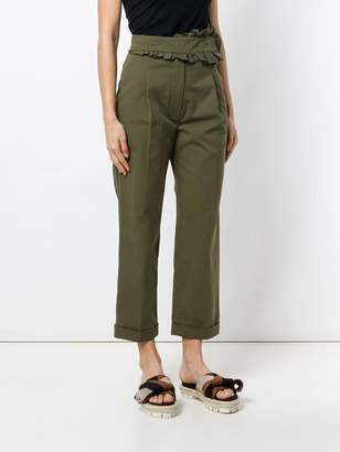 Carven frilled trim trousers