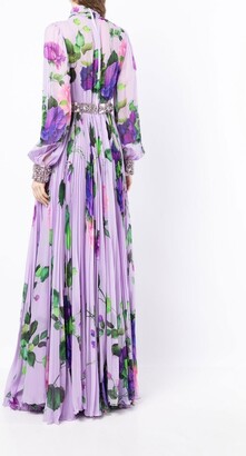 Dolce & Gabbana Floral Print Crystal-Embellished Gown
