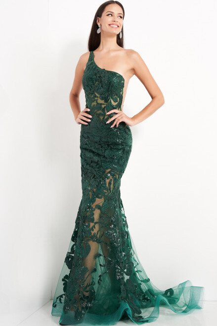 forest green gown