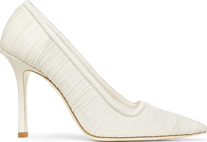 Women's Lotta 100MM Ruched Tulle Pumps - Ivory - Size 7