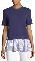Thumbnail for your product : Carven Short-Sleeve Crewneck Combo Top