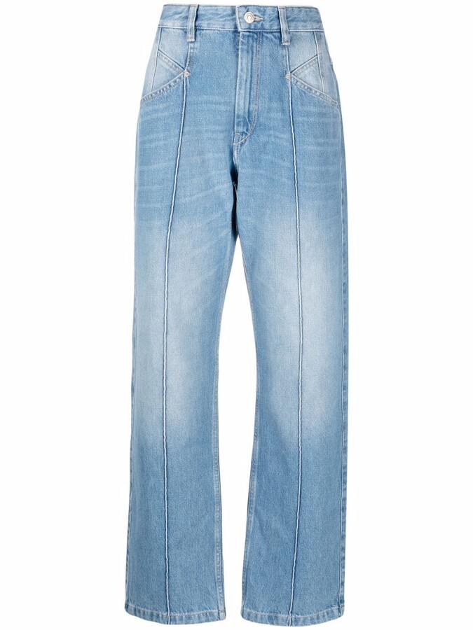 Womens Clothing Jeans Straight-leg jeans Isabel Marant Denim High-rise Nadege Jeans in Blue 