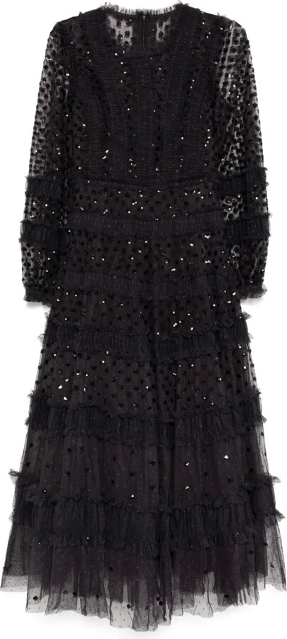 Dot Shimmer Ankle Gown