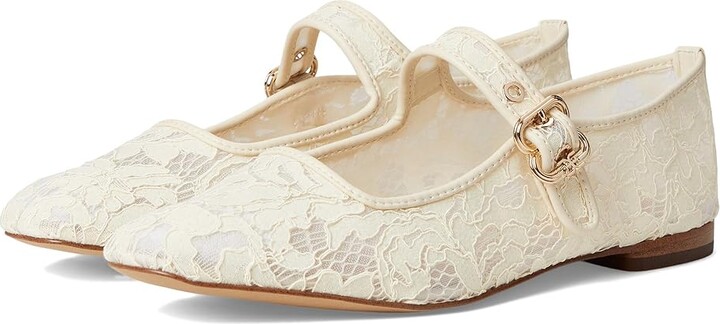 Sam Edelman Michaela Mesh Women's Flat Shoes Ivory : 11 M, Leather/Mesh/Rubber