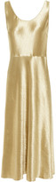 Thumbnail for your product : Vince Metallic Hammered-satin Midi Dress