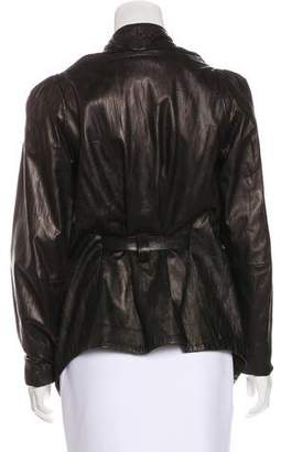 Zero Maria Cornejo Distressed Leather Jacket
