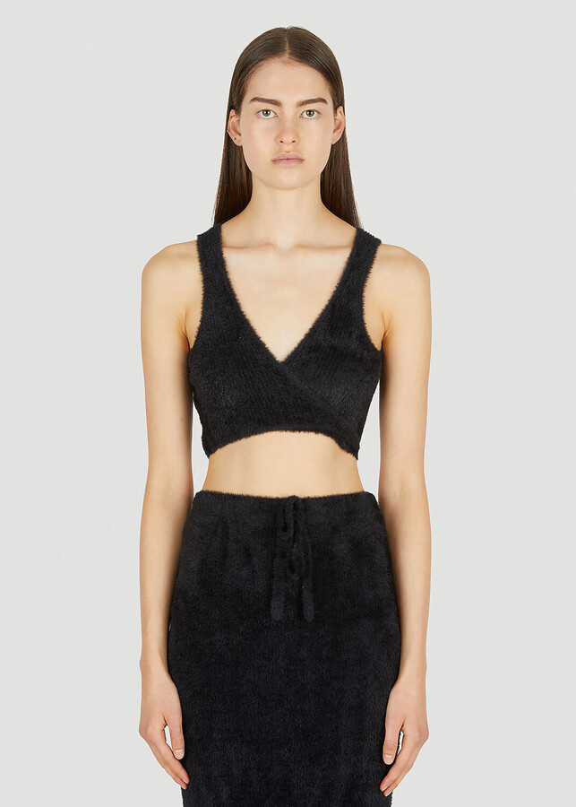 Ester Manas Fluffy Crop Top - Woman Tops Black One Size