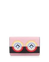 Thumbnail for your product : Fendi Monster Leather Flap Wallet-on-Chain, Pink/Black