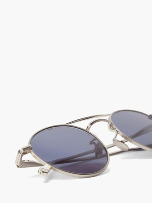 Garrett Leight X Rimowa Round Metal Sunglasses - Navy