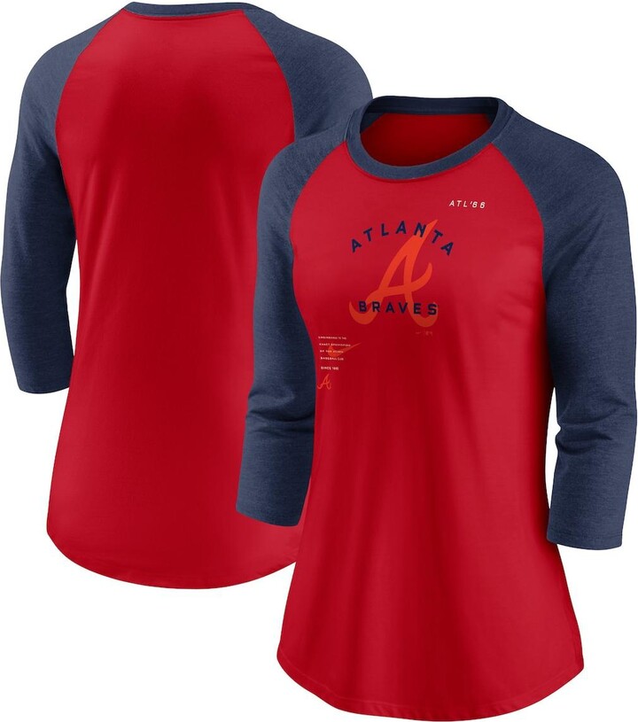 Nike Women's Orange, Navy Houston Astros Next Up Tri-Blend Raglan