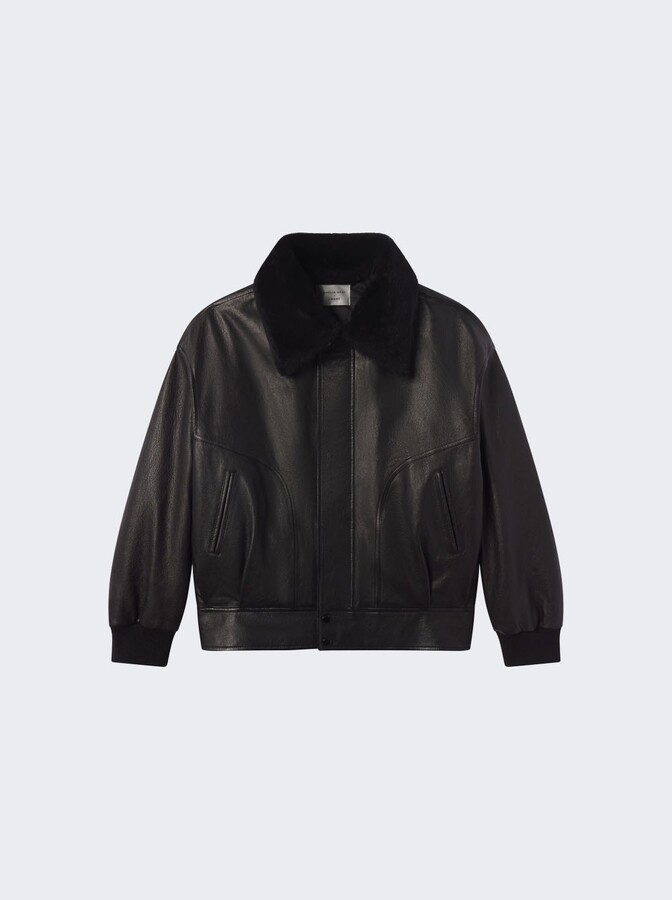 Frame X Amelia Gray The Nightcap Bomber Jacket Black