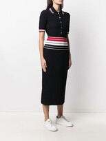 Thumbnail for your product : Thom Browne RWB-stripe knitted polo dress