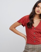 Thumbnail for your product : Miss Selfridge button through v neck