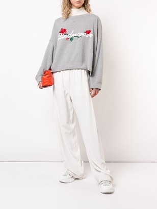 Undercover Embroidered Curved Hem Sweatshirt
