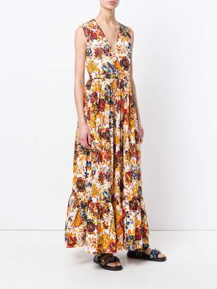 MSGM floral print wrap maxi dress