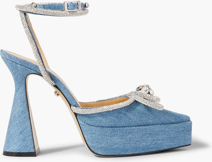 denim platform pumps