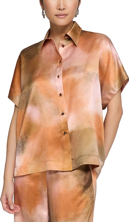 Lafayette 148 New York Oversized Silk Dolman Sleeve Top