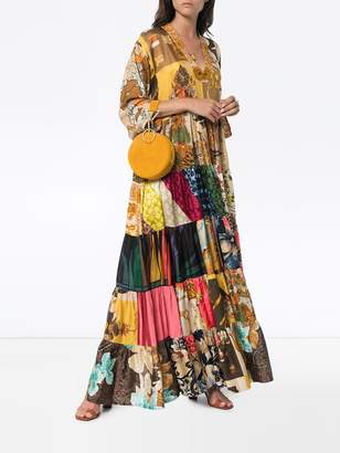 Rianna + Nina ulti floral print V-neck silk kaftan dress