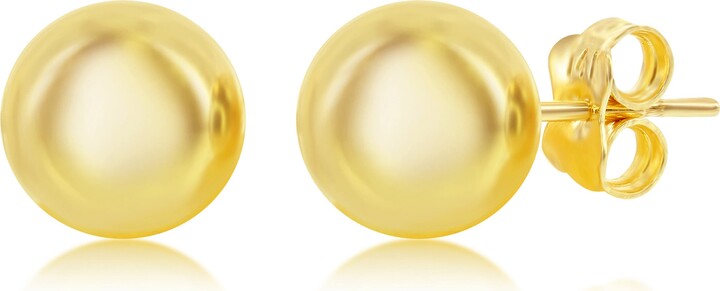 Simona 14K Yellow Gold Bead Stud Earrings