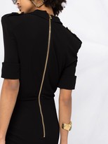 Thumbnail for your product : Balmain decorative button-detail V-neck dress