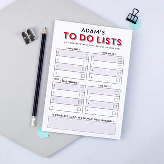 XOXO Personalised To Do List A5 Notepad