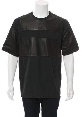 Alexander Wang Leather-Accented Short Sleeve Shirt