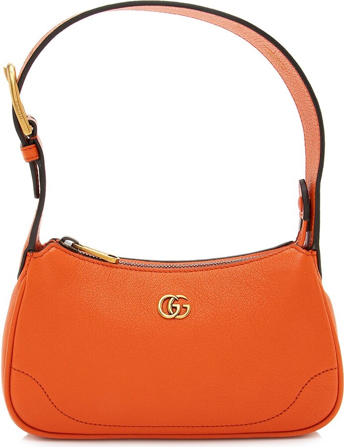 Gucci Orange Goatskin Aphrodite Mini Shoulder Bag (Authentic Pre-Loved)